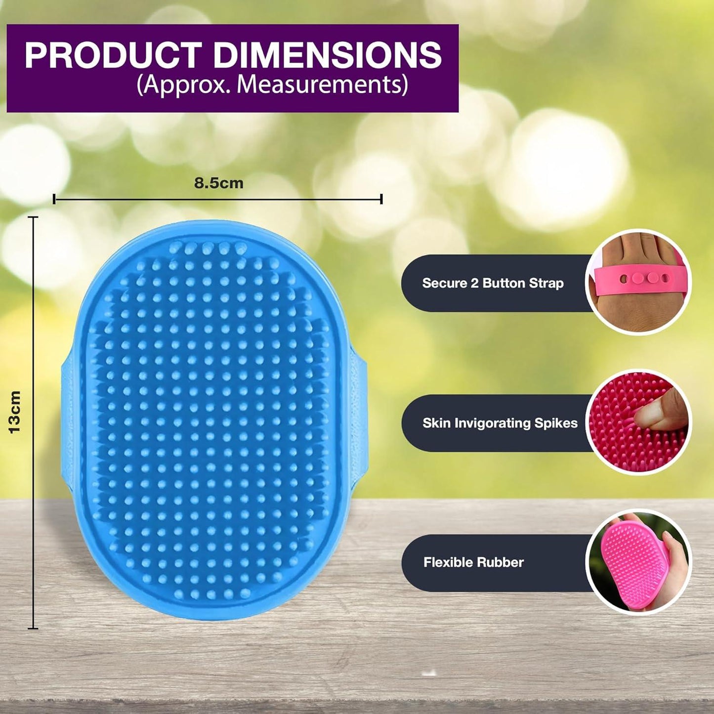 Dog Grooming Rubber Pet Mitt, Flexible Mitt that Stimulates Skin and Removes Loose Fur, Mess-free Suitable for Both Wet Dry Perfect Dogs, Cats, Rabbits with Medium/Short/Curly Hair - Comfort Style