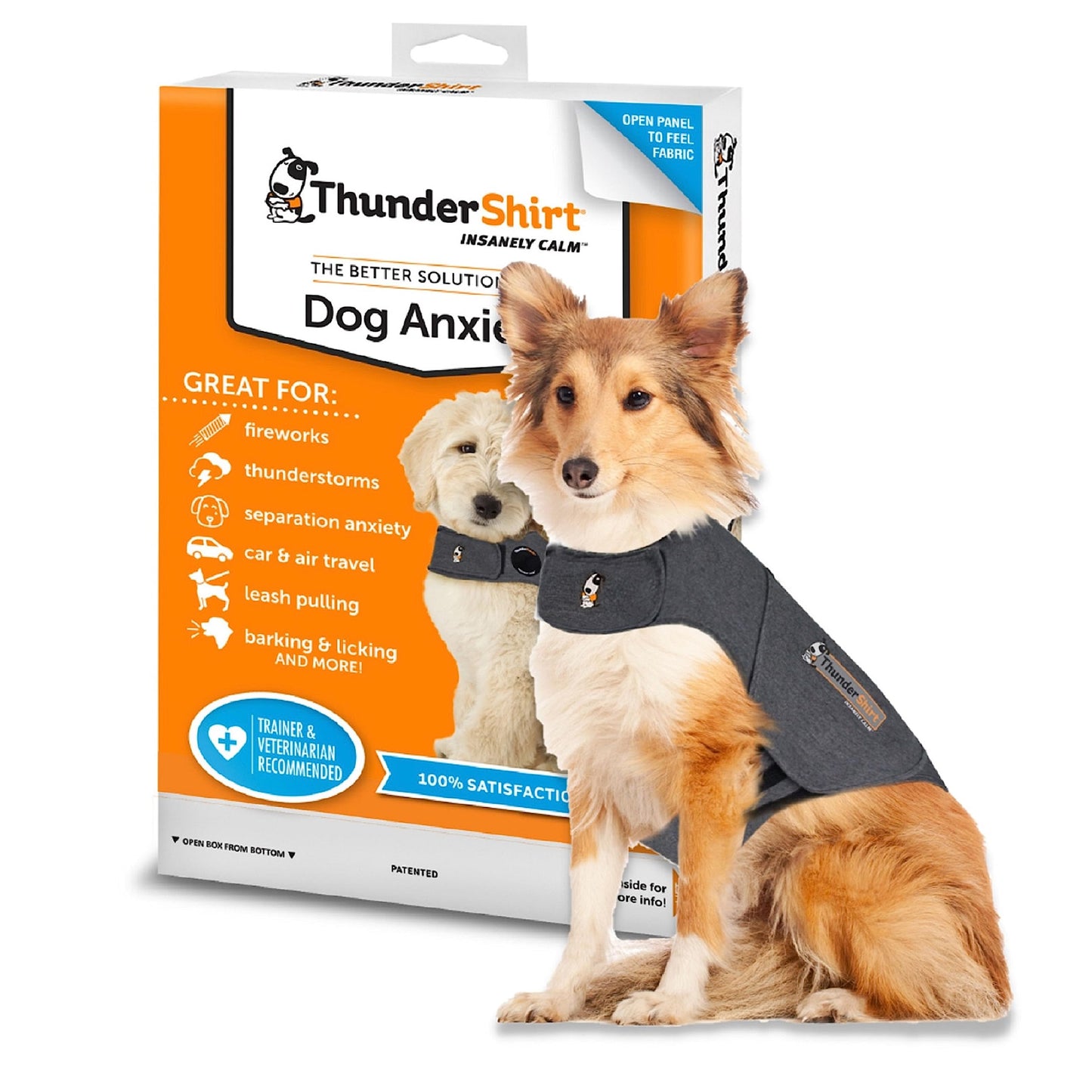 ThunderShirt for Dogs | Calming Jacket for Dogs | Puppy Coats for Small Dogs XS | Dog Anxiety Jacket | Instant Natural Relief for Storms, Fireworks & Separation | Grey Dog Coat | 5 Sizes, Grey, XS
