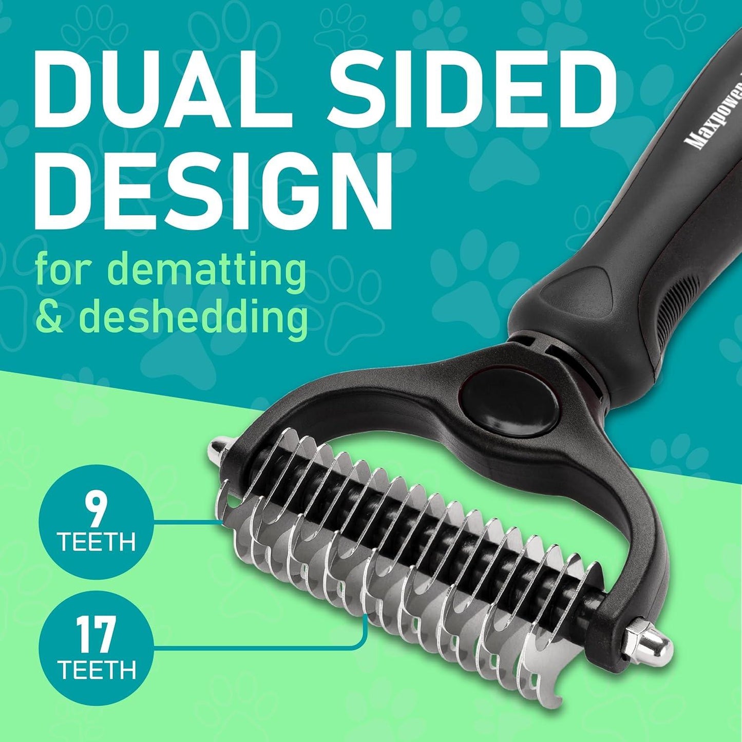Maxpower Planet Dog Brush - Reduce Shedding by 95% - Double Sided Deshedding Dematting Tool - Undercoat Rake Dog, Cat Brush - Dog Brushes Shedding Hair - Dog Grooming Brush - Cat Grooming Brush, Blue - Comfort Style