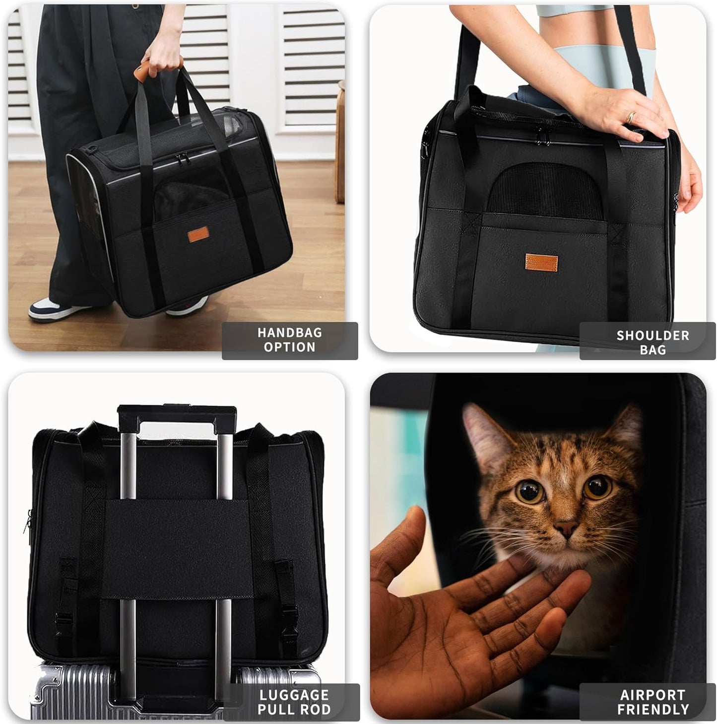 SOKANA Foldable Cat Carrier - Large Pet Carrier Bag - Cat Travel Carrier with Shoulder Strap and Top Opening Cat Carrier Bag | Cat Box Carrier - 45cm x 34cm x 38cm - Comfort Style