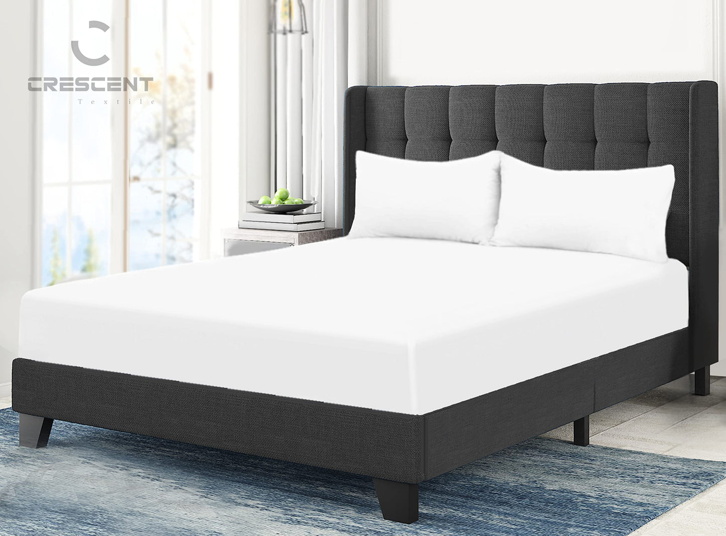 200 Thread Count Hotel Quality Bedding 100% Pure Egyptian Cotton Fitted Sheet - Stretches Up To 25cm Deep