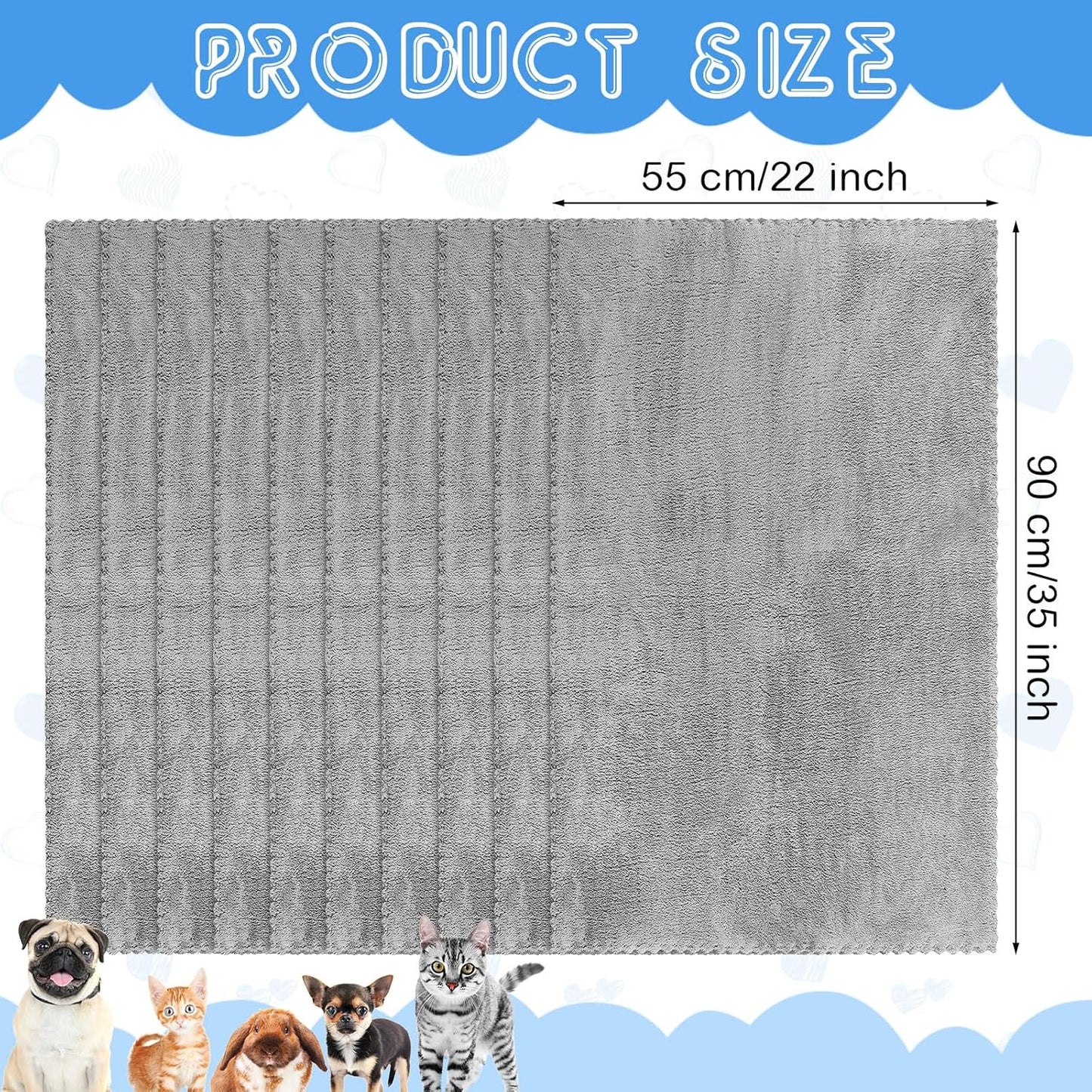 Waterproof Guinea Pig Blankets Washable Small Animal Pee Pad Pet Blanket Sleep Bedding Mats Absorbent Guinea Pig Cage Liner Reusable Pet Sleep Mat Pad Cover (Gray, 35 x 22 Inch) - Comfort Style