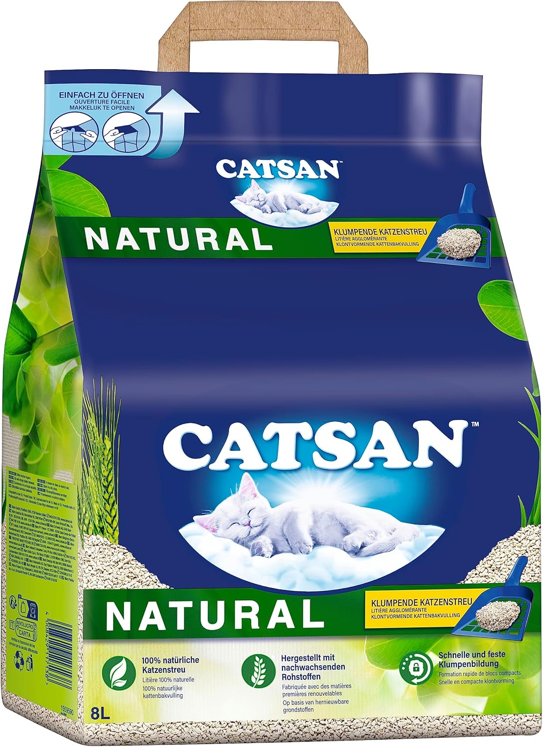 Catsan Natural Clumping Cat Litter, 100 Percent Biodegradable, Extra Absorbent, 20 Litre Bag - Comfort Style