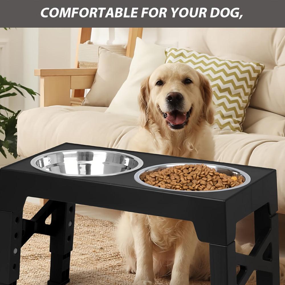 1SET Adjustable Height Pet Feeder Total 5 Height 3.15-12.2In Cat Bowl Dog Bowl Local Warehouse Shipped with Two Removable Stainless Steel Bowls 8-31Cm for Dog Neck Protection Suitable for Small, Medium And Large Dogs Makes a Great Valentine'S Day Gift - Comfort Style