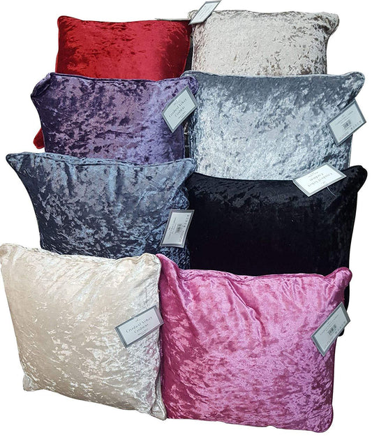 Decorative Crushed Velvet Glossy Cushion Pure Polyester Filled Soft Cushions - Comfort Style