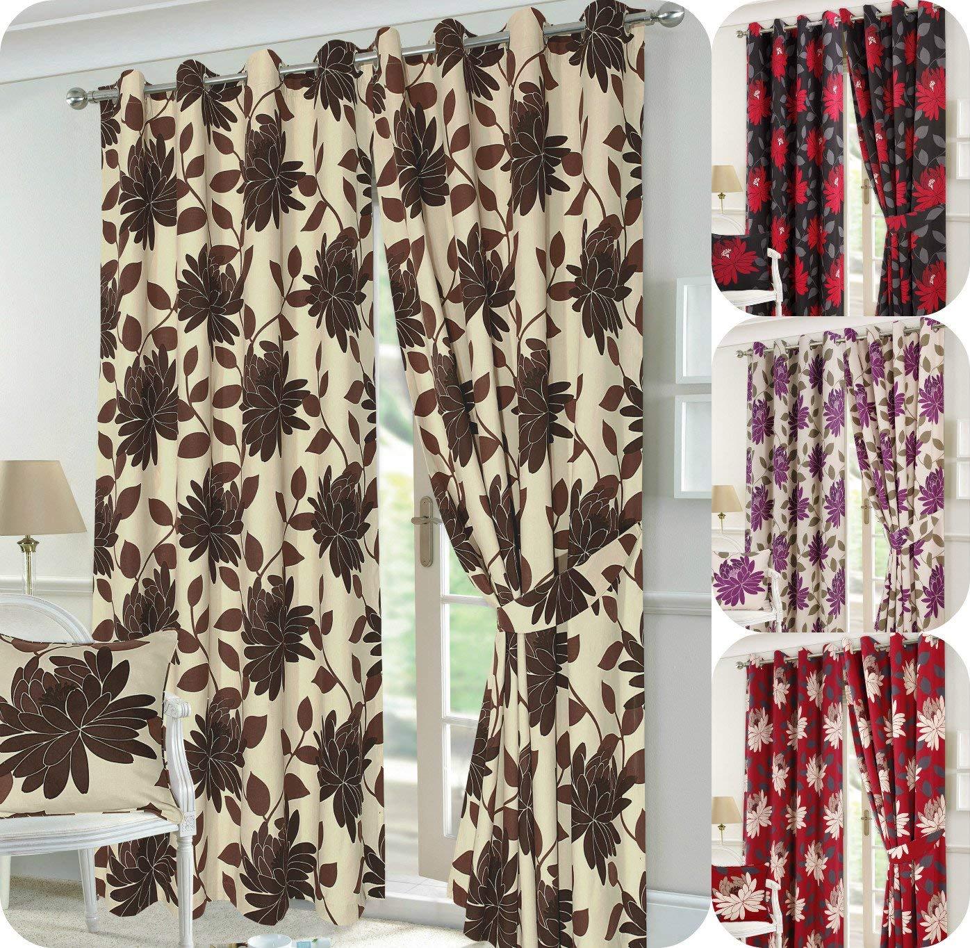 Luxury SEREN Pair of Fully Lines Ready Made CURTAINS - Comfort Style