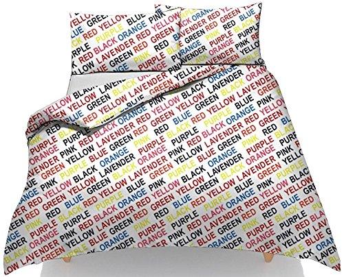 New Exclusive Duvet Cover Sets ~ COLOR MIND GAME ~ PRINTED Duvet Quilt Cover with FREE Pillow Cases ~ Funky Bedding, UK SIZES - Comfort Style