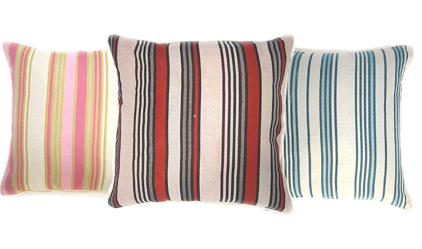 SUPER FINE QUALITY 18"X18" 100% POLYESTER STRIPES LUXURY CUSHIONS & CUSHION CASES - Comfort Style