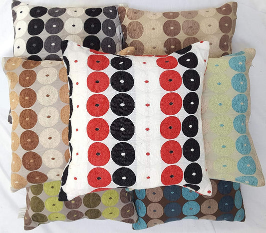 NEW FASHION CIRCLES LUXURY 18" X 18" 100% POLYESTER STRIPES SUPER FINE QUALITY CUSHIONS AND COVERS MULTI-COLORS (COVER ONLY, BROWN) - Comfort Style