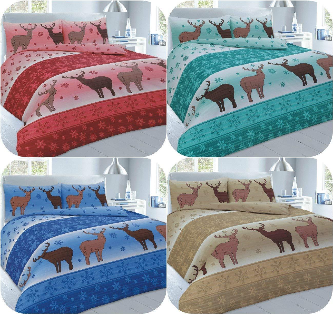 NEW Luxury FAWN-ISLAND Duvet Set ~ COVER + PILLOW CASES FREE ~ PolyCotton Stuff FAWN PRINTED ~ single double king & super king ~ UK SIZES - Comfort Style