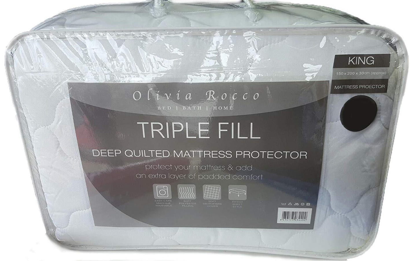 NEW Triple Fill DEEP QUILTED MATTRESS PROTECTOR | Fitted Sheet Style Mattress Topper ~ UK SIZES | (DOUBLE Mattress Protector) - Comfort Style