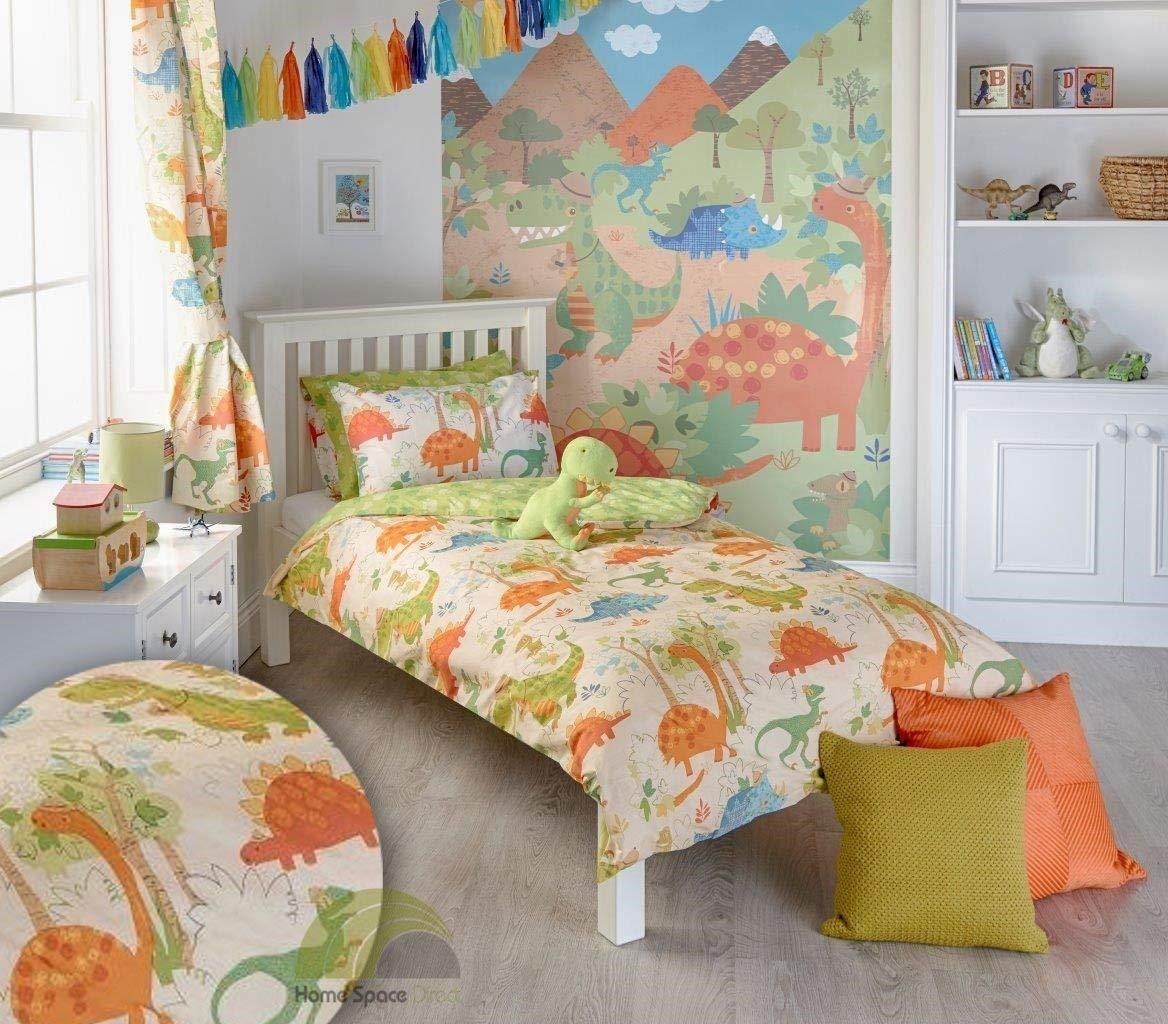 NEW Dinosaur Duvet Quilt Cover Bedding Set with Pillowcase!! Super Quality PolyCotton T-Rex Dino Bedding (SINGLE SET) - Comfort Style