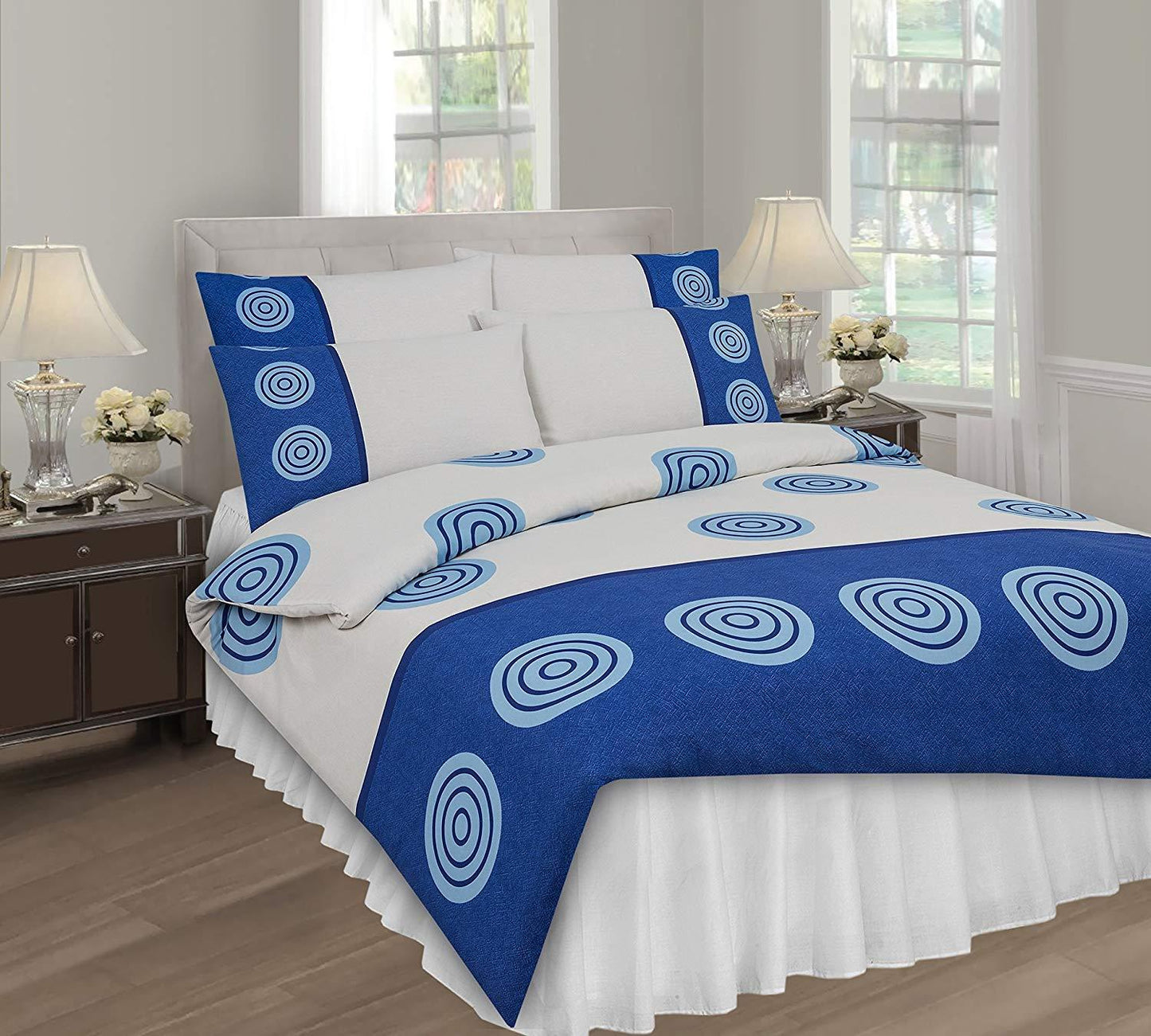 ZODIAC Blue DUVET SET - Luxury Duvet Cover + 2 Matching Pillow Cases FREE, POLYCOTON All Standard UK sizes - Comfort Style
