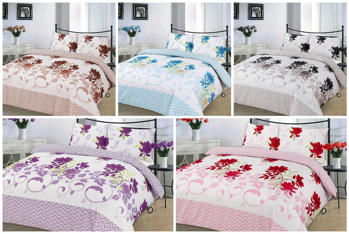 New Luxury BETHANY DUVET QUILT Cover Sets ~ POLYCOTTON 3pc Printed Bedding set 5 COLORS - Comfort Style