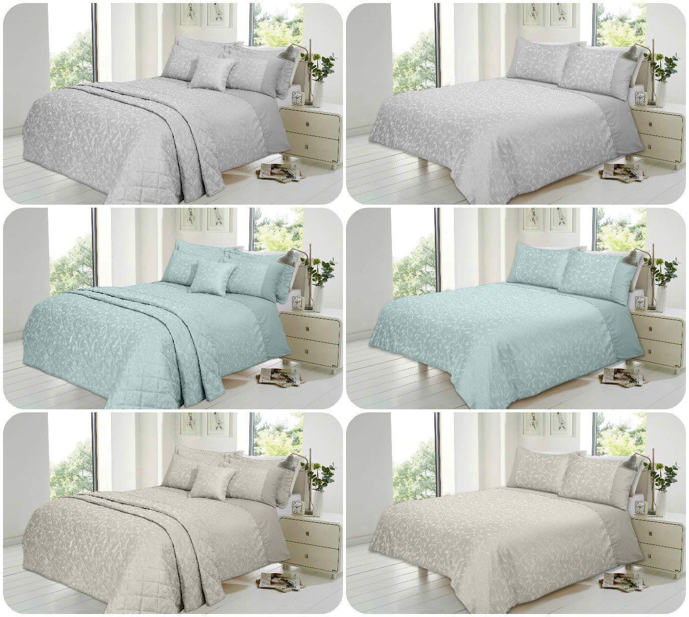 Luxury Florence JACQUARD Duvet Cover + Pillowcases ~ Cotton-Rich SUPER BEDDING SET Light Colors & UK SIZES (CREAM, Super King DUVET SET) - Comfort Style