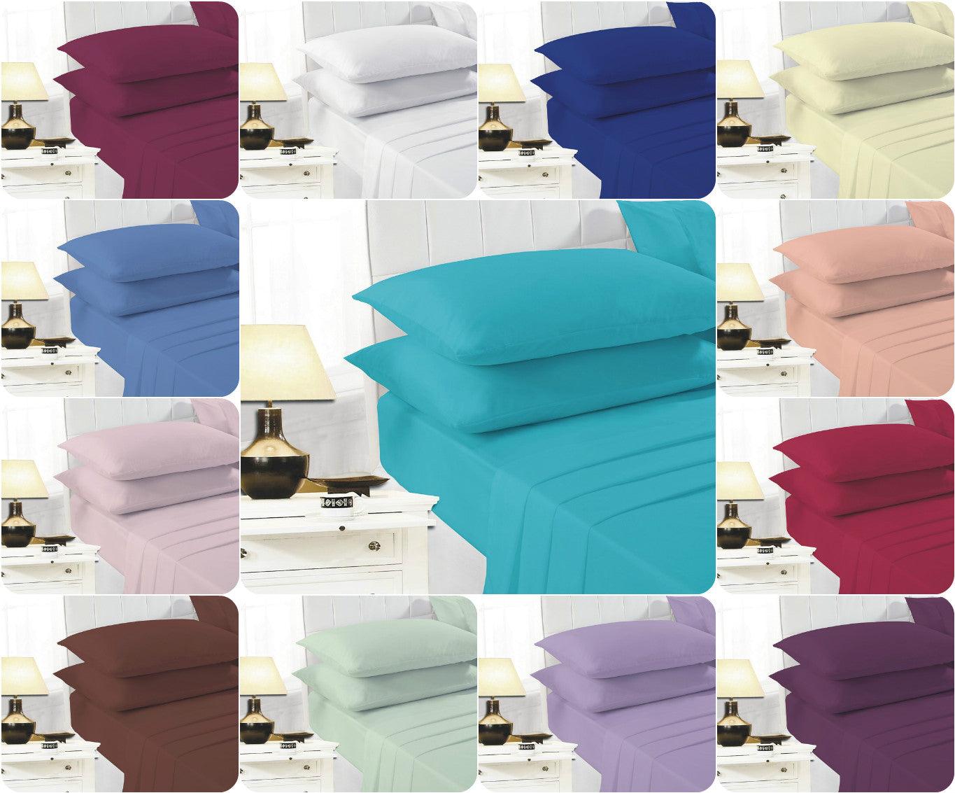 EASY CARE 16″ Deep-Fitted Sheets with PillowCases PolyCotton Fabric - Comfort Style