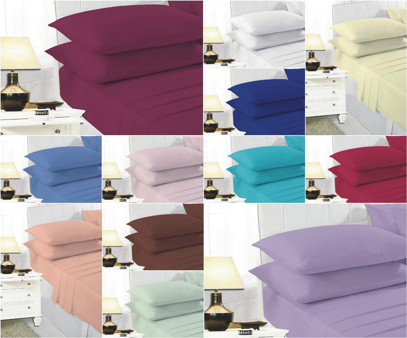 EASY CARE 16″ Extra-Deep Fitted Bed Sheets with OPTIONAL PillowCases – PolyCotton Fabric - Comfort Style