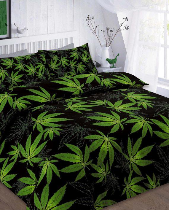 CANNABIS Duvet Cover Set with PillowCases , PolyCotton Fabric - Comfort Style