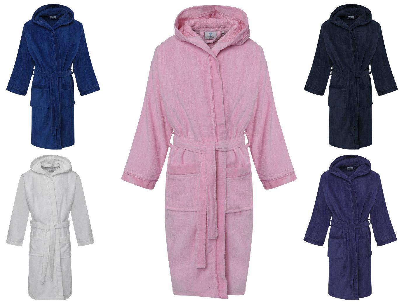 Luxury & Soft KIDS VELOUR TERRY TOWEL BATHROBE ~ 100% Egyptian Cotton ~ 4 SIZES & 5 COLORS AVAILABLE (6-8 Years, Berry) - Comfort Style