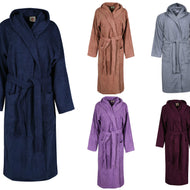 Sunshine Comforts Womens Mens Unisex 100% Plus Size Luxurious Egyptian Cotton Bathrobe Terry Towelling Hooded Dressing Gown Housecoat UK Size S-XL
