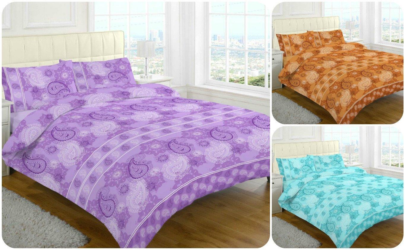Luxury PAISLEY Duvet Cover Sets, 3 PolyCotton COLORS - Comfort Style