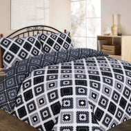 Luxury Theo CROSS CHECKED Printed Duvet Quilt Cover Bedding Set ~ Cover+FREE PillowCases ~ 4 COLORS Black, Blue, Pink, Red ~ UK SIZES