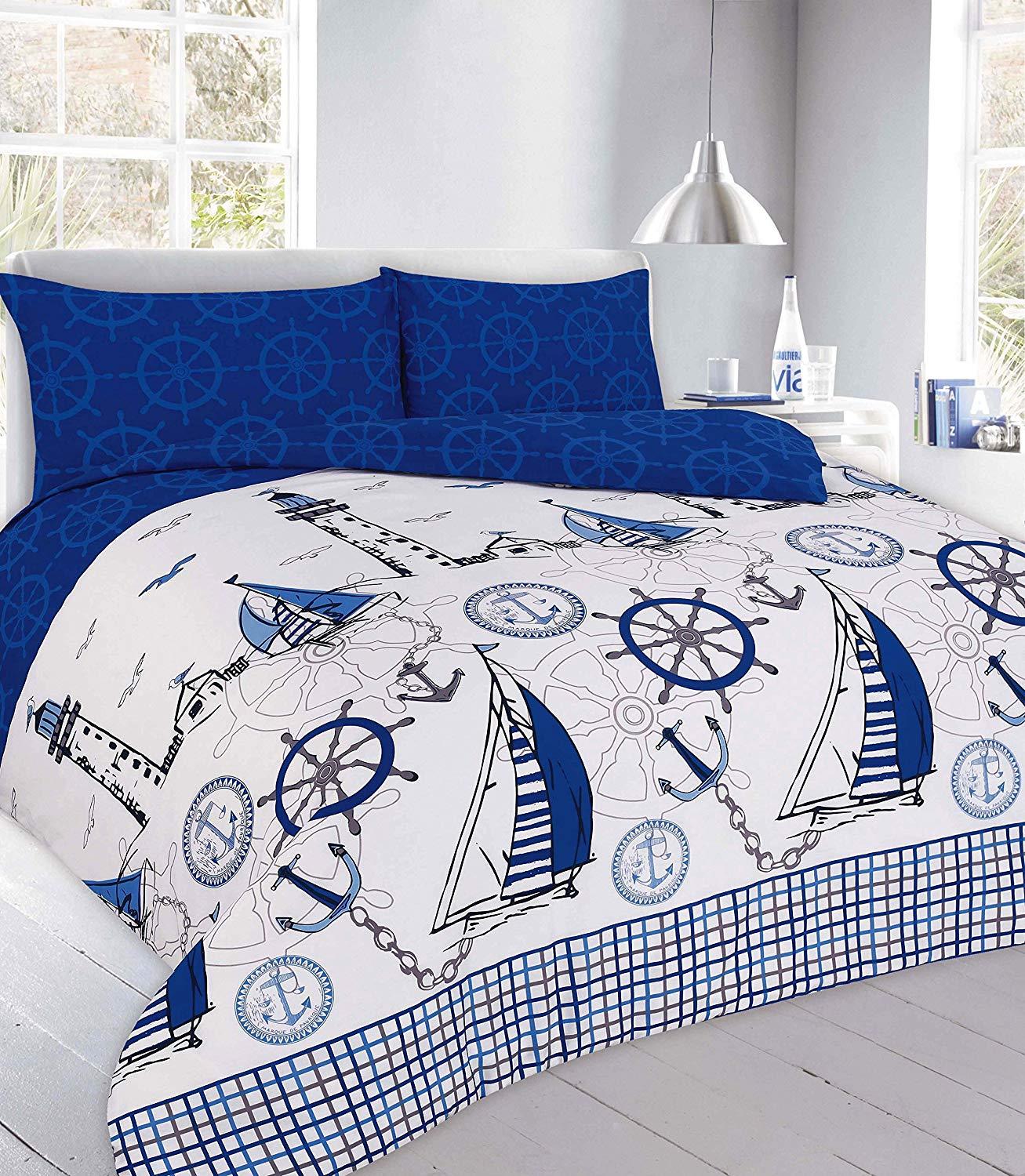 New JAKE SAILING ADVENTURE DUVET COVER Bedding Sets ~ with Matching pillowcases POLYCOTTON Fabric ~ COLORS Black, Blue & Red ~ UK SIZES - Comfort Style