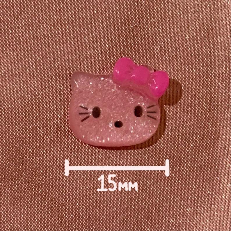 Kitty Glitter Mix Colour Nail Charms, Flatback Cabochon Resin - Comfort Style