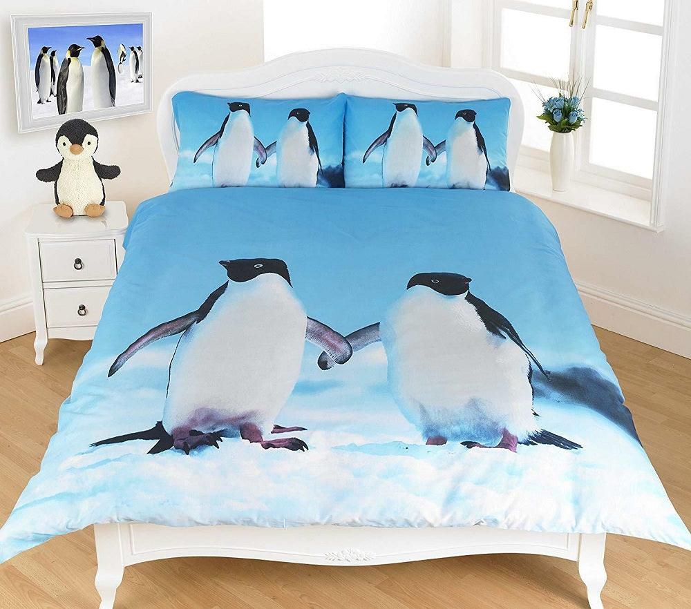 3D Duvet Cover Sets (Dolphin, Penguin, Pug & Kitten) PolyCotton - Comfort Style
