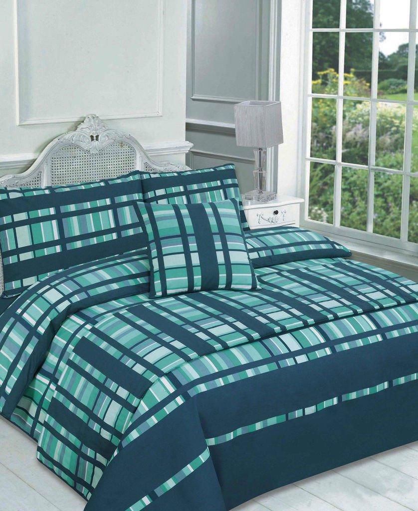 Luxury 5pc FINLEY BED IN A BAG Bedding (Duvet Cover + Pillowcases + Cushion Cover + Bed Runner) ~ All-in-one Package ~ 4 Colors & UK SIZES NEW (SINGLE, FINLEY - Black) - Comfort Style