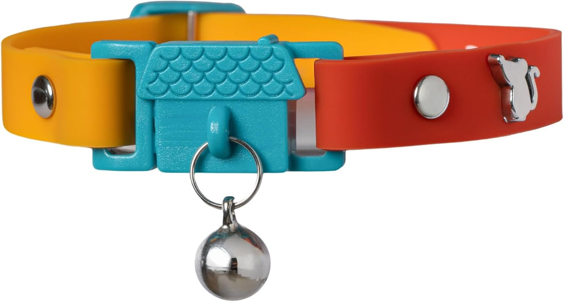 Kittyrama Cat Collar with Bell. As Seen in VOGUE. Breakaway, Quick Release, Hypoallergenic, Vet Approved. Lightweight Kitten Collar. Soft & Comfy