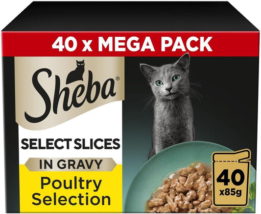 Sheba Select Slices Cat Wet Food - Poultry Selection in Gravy
