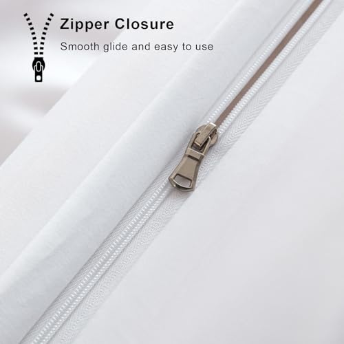 Soifox Duvet Cover Set - Bedding Set Bed with Zipper Closure, Soft Microfiber Duvet Cover with 2 Pillowcases - Comfort Style