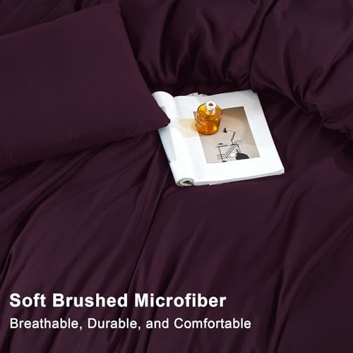 Soifox Duvet Cover Set - Bedding Set Bed with Zipper Closure, Soft Microfiber Duvet Cover with 2 Pillowcases - Comfort Style