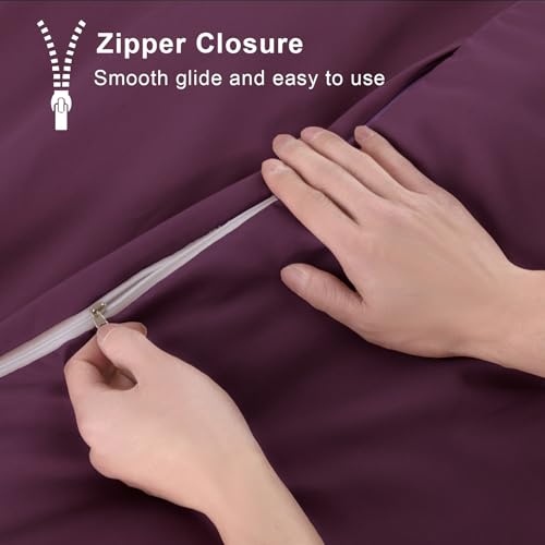 Soifox Duvet Cover Set - Bedding Set Bed with Zipper Closure, Soft Microfiber Duvet Cover with 2 Pillowcases - Comfort Style