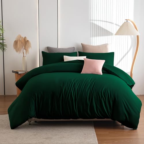 Soifox Duvet Cover Set - Bedding Set Bed with Zipper Closure, Soft Microfiber Duvet Cover with 2 Pillowcases - Comfort Style