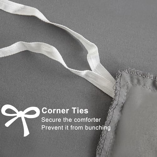 Soifox Duvet Cover Set - Bedding Set Bed with Zipper Closure, Soft Microfiber Duvet Cover with 2 Pillowcases - Comfort Style