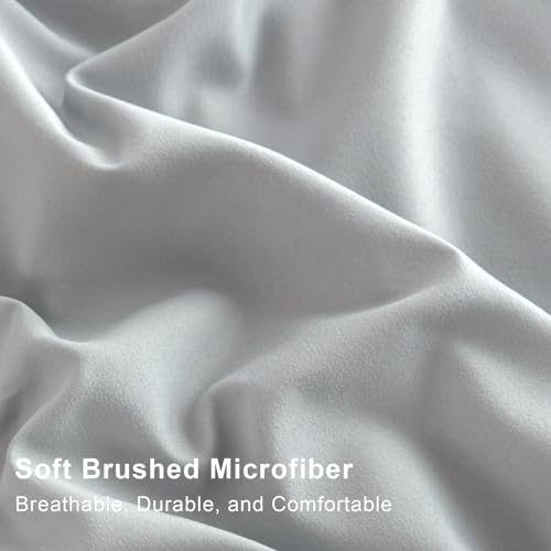 Soifox Duvet Cover Set - Bedding Set Bed with Zipper Closure, Soft Microfiber Duvet Cover with 2 Pillowcases - Comfort Style