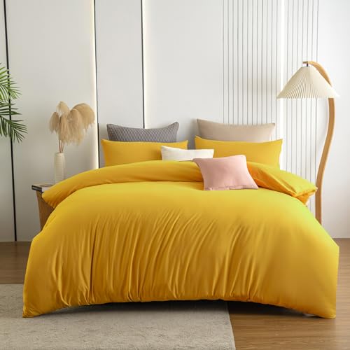 Soifox Duvet Cover Set - Bedding Set Bed with Zipper Closure, Soft Microfiber Duvet Cover with 2 Pillowcases - Comfort Style