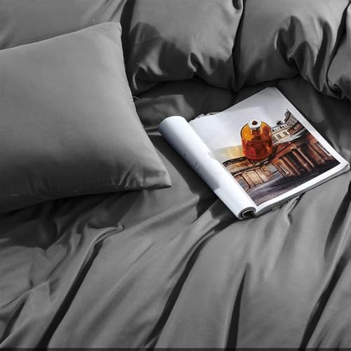 Soifox Duvet Cover Set - Bedding Set Bed with Zipper Closure, Soft Microfiber Duvet Cover with 2 Pillowcases - Comfort Style