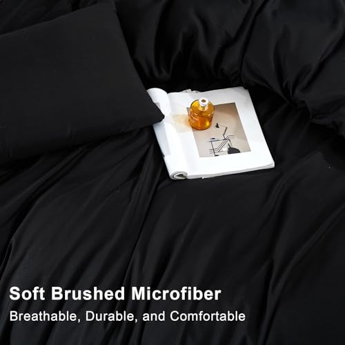 Soifox Duvet Cover Set - Bedding Set Bed with Zipper Closure, Soft Microfiber Duvet Cover with 2 Pillowcases - Comfort Style