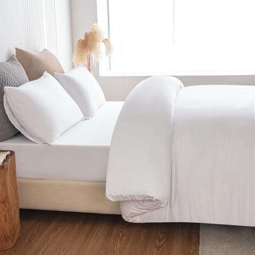Soifox Duvet Cover Set - Bedding Set Bed with Zipper Closure, Soft Microfiber Duvet Cover with 2 Pillowcases - Comfort Style