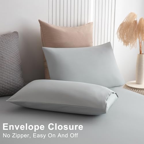 Soifox Duvet Cover Set - Bedding Set Bed with Zipper Closure, Soft Microfiber Duvet Cover with 2 Pillowcases - Comfort Style