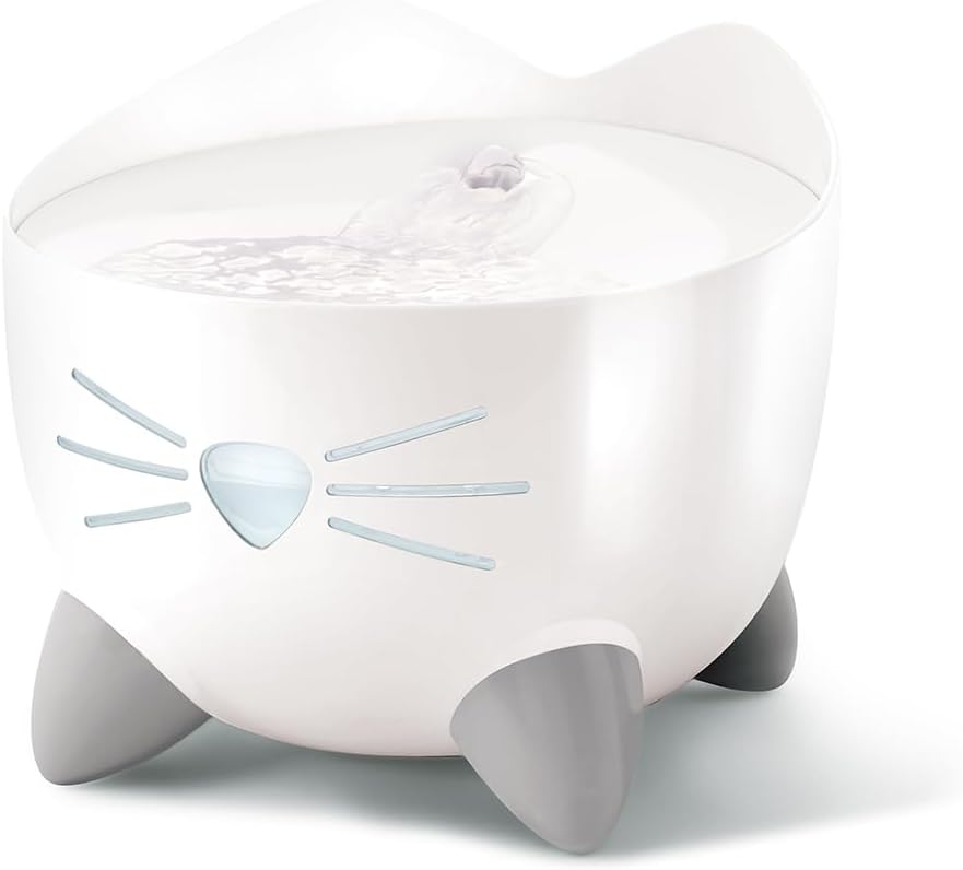 Catit PIXI Cat Water Fountain, Stainless Steel, White, 2.5L - Comfort Style