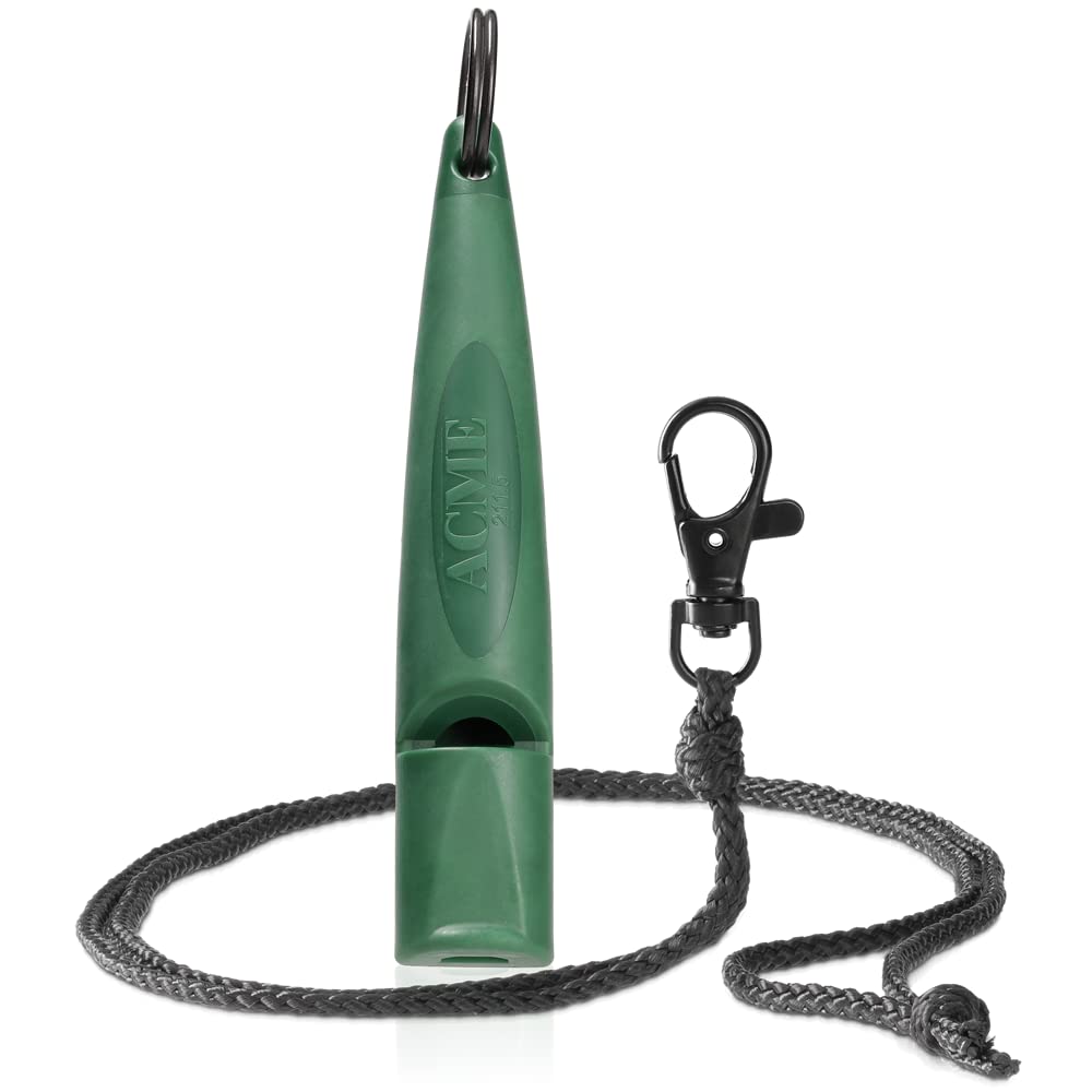 ACME Dog Whistle No. 211.5 (Update 2023) with Free Whistle Band in Matte Black, Alpha, Ideal for Callback, Long Range, Frequency Standardised (Black/DG Orange)