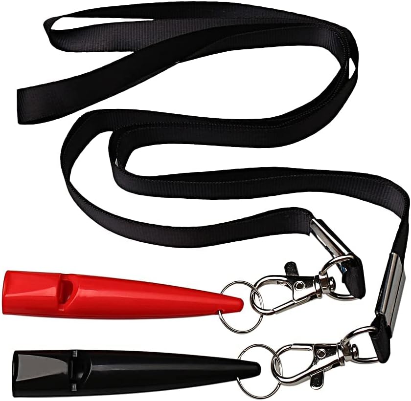 kuou 2 Pcs Professional Dog Whistle 210.5, Plastic Dog Training Whistles with Lanyard, High Pitch Dog Whistles for Recall Bark Control