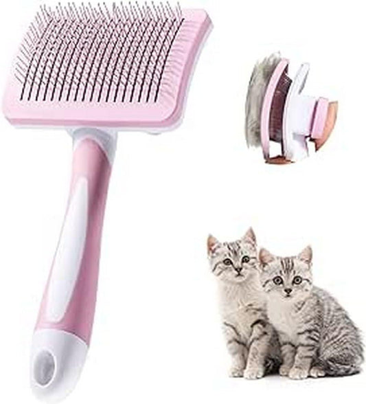 Vinabo Self-cleaning Pet Brush, Brush for Long and Short Hair, For Dogs, Cats, Effectively Eliminate Tomentosis Undercoat, Tangles, Pink - Comfort Style