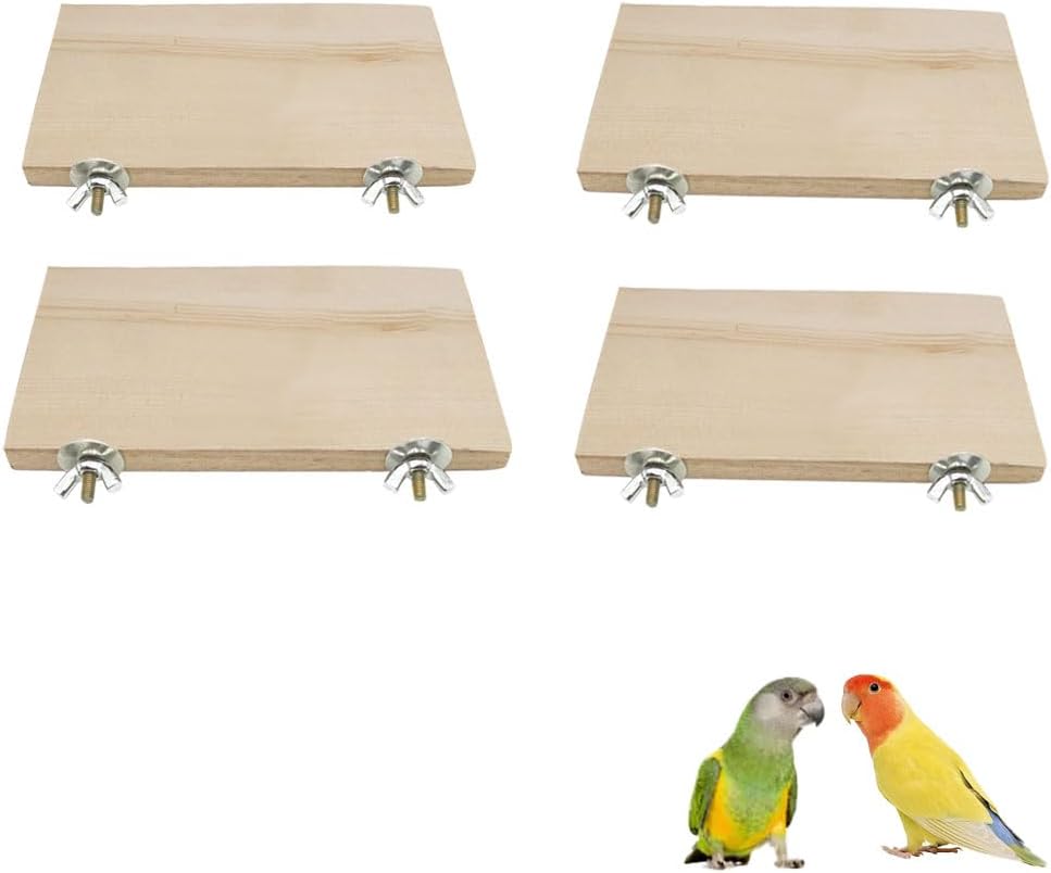 3PCS Bird Platform Flat Wooden Stand Pet Platform Climbing Platform Bird Cage Accessories for Small Animals Parakeets Budgies Chinchilla Hamster Rat Mouse Parrot - Comfort Style