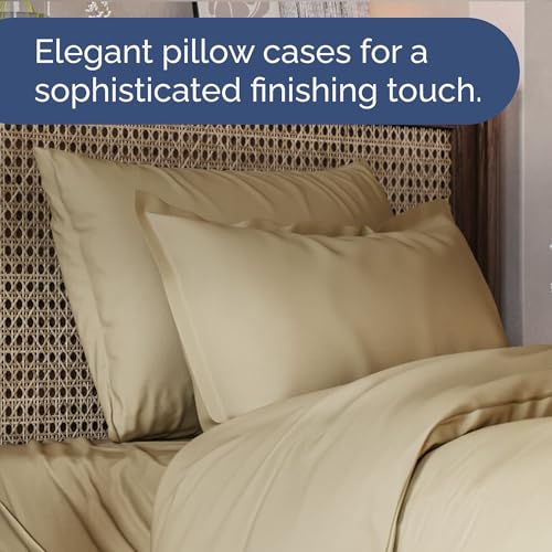 Bedding Duvet Quilt Cover Set with 2 Pillowcases - Hotel Quality - Cooling, Wrinkle-Free, Machine Washable with Zipper & Corner Ties - Super Soft Microfibre-Polyester - Comfort Style