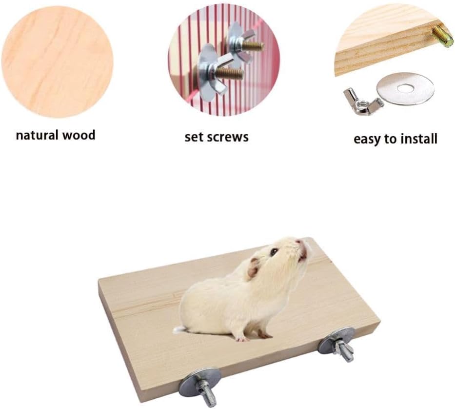 3PCS Bird Platform Flat Wooden Stand Pet Platform Climbing Platform Bird Cage Accessories for Small Animals Parakeets Budgies Chinchilla Hamster Rat Mouse Parrot - Comfort Style